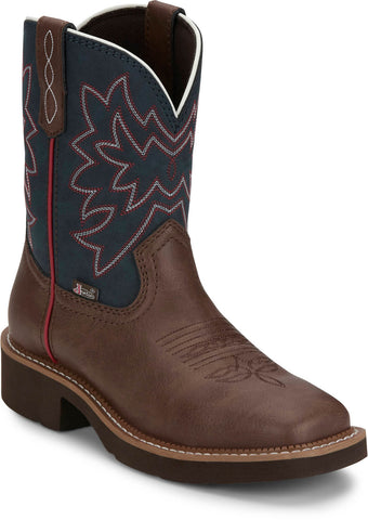 Justin Womens Sunny Brick Leather Cowboy Boots