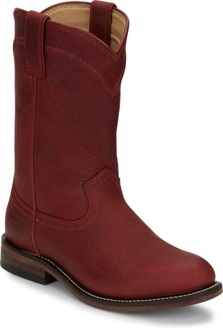 Justin Womens Holland Red Leather Cowboy Boots