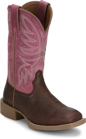 Justin Womens Demeter Walnut Leather Cowboy Boots
