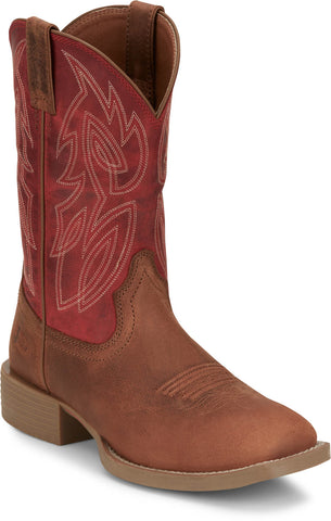 Justin Mens Canter 11in Western Roasted Cognac Water Buffalo Cowboy Boots