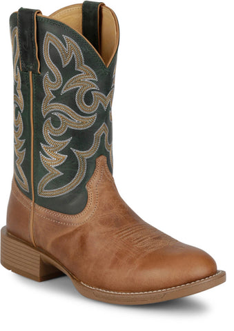 Justin Mens Jasper 11in Western Chestnut Goat Leather Cowboy Boots