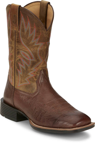 Justin Mens Conroe 11in Kango Tobac Smooth Ostrich Cowboy Boots