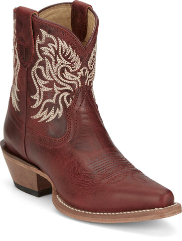 Justin Womens Isabella Ruby Leather Cowboy Boots
