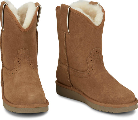 Justin Womens Heidi 8in Chestnut Shearling Cowboy Boots
