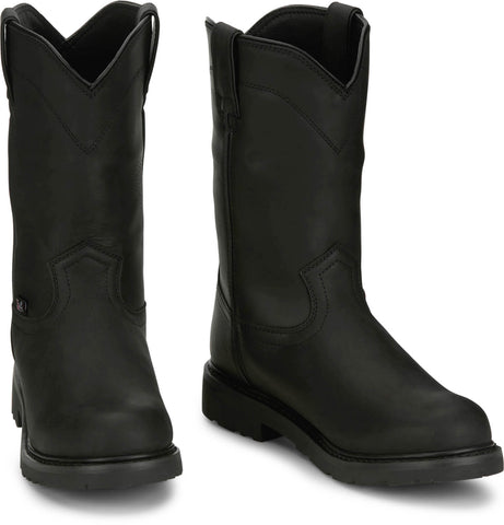 Justin Mens Dorsal 11in Waterproof Onyx Leather Work Boots