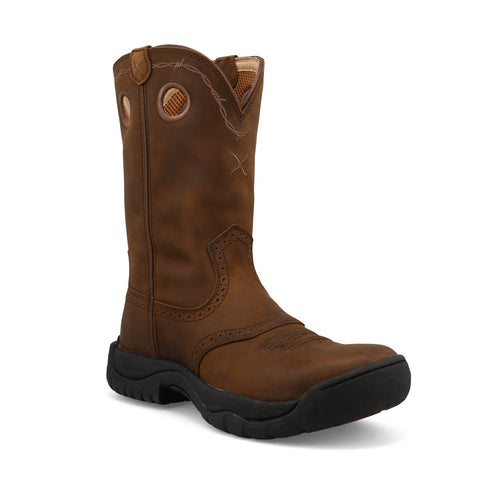 Twisted X Mens 11in All Around Distressed Saddle Leather Work Boots