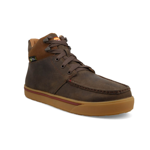 Twisted X Mens 6in Kicks MetGuard Shitake/Distressed Saddle Leather Work Boots