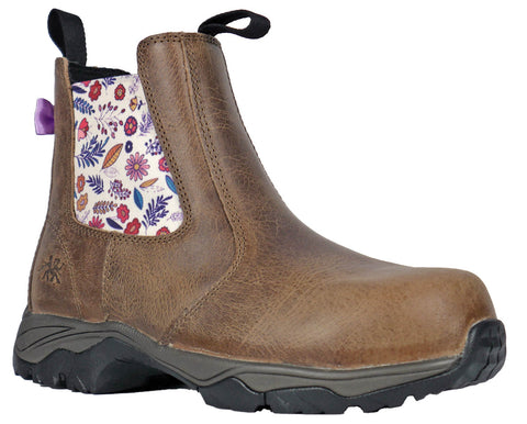 Moxie Trades Womens Angel Distressed Composite Toe Brown Leather Work Boots