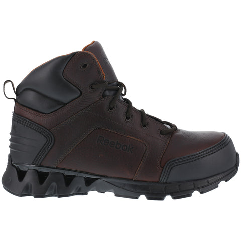 Reebok Mens Brown Leather Work Boots Zigkick 6in Athletic CT