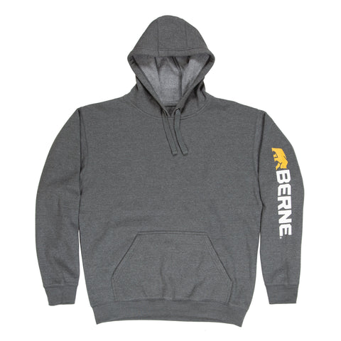 Berne Mens Graphite Cotton Blend Pullover Hooded Sweatshirt