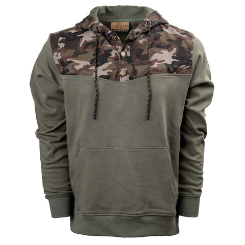 STS Ranchwear Mens Whit Camo/Charcoal 100% Cotton Pullover