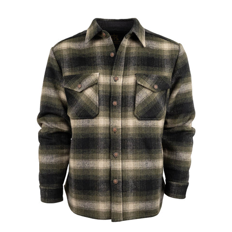STS Ranchwear Mens Haskell Shirt Forest Plaid Wool Blend Wool Jacket