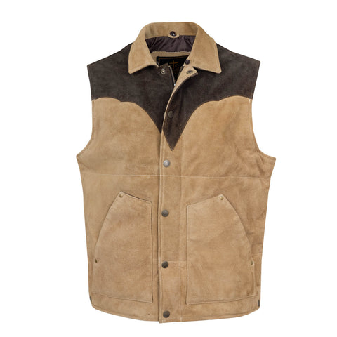 STS Ranchwear Mens Oliver Camel/Chocolate Suede Leather Vest