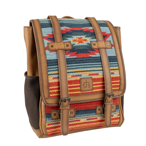 STS Ranchwear Womens Chaynee Valley Serape Knapsack Multi-Color Leather Backpack