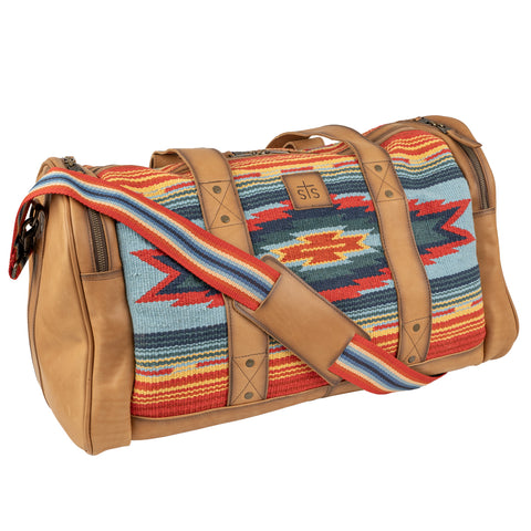 STS Ranchwear Womens Chaynee Valley Serape Duffle Multi-Color Leather Duffel Bag