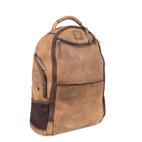 STS Ranchwear Mens Foreman Theo Veg-Tan Leather Backpack