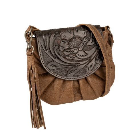 STS Ranchwear Womens Boho Cowgirl Medicine Brown/Tan Leather Crossbody Bag