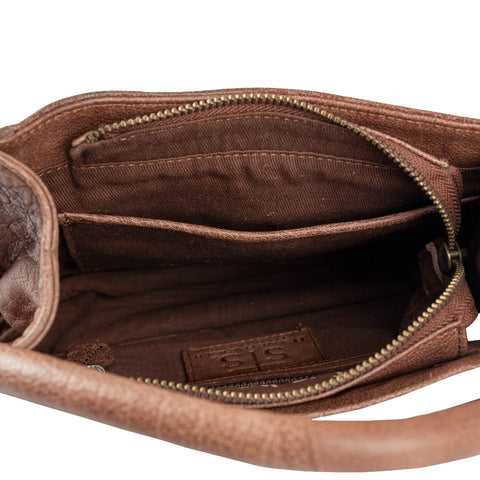 STS Ranchwear Womens Indie Cowhide Sugar Brown Leather Satchel Bag