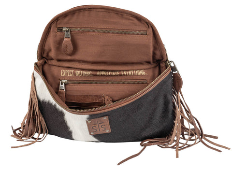 STS Ranchwear Womens Indie Cowhide Hildy Fringe Brown Leather Sling Bag