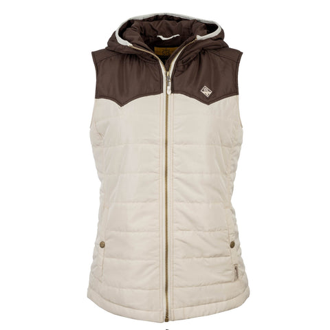 STS Ranchwear Womens Rowan Cream/Brown 100% Polyester Softshell Vest