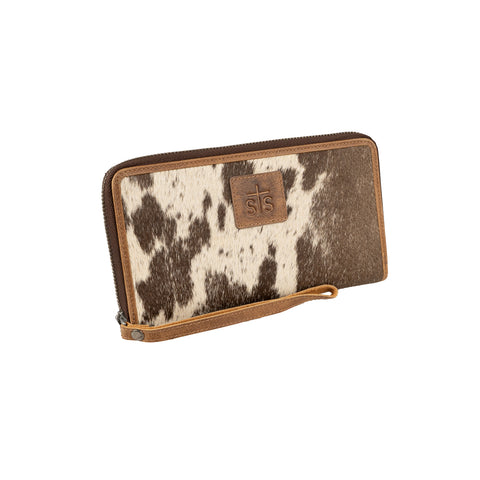STS Ranchwear Womens Vaquero Bentley Cowhide/Tan Leather Zip Around Wallet