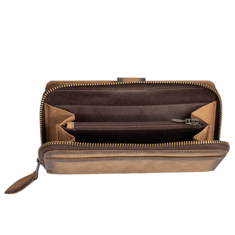 STS Ranchwear Womens Baroness Basic Bliss Chelsea Veg-Tan Leather Zip Organizer