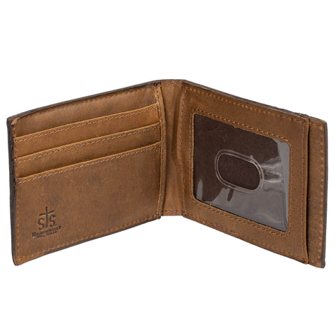 STS Ranchwear Mens Foreman Card Wallet Veg-Tan Leather Money Clip