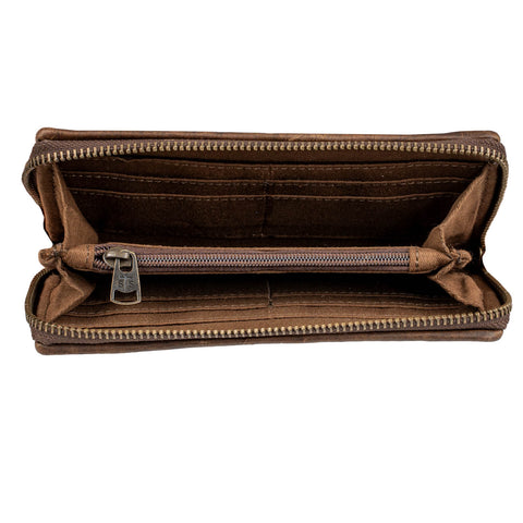 STS Ranchwear Womens Guadalupe Serape Bifold Multi-Color Leather Wristlet Bag