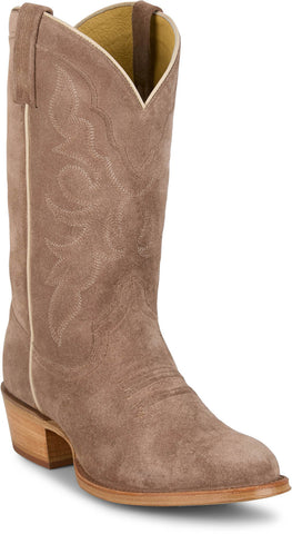 Tony Lama Mens Plano 12in Western Taupe Suede Cowboy Boots