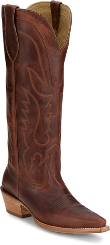 Tony Lama Womens Jess 15in Western Cognac Leather Cowboy Boots