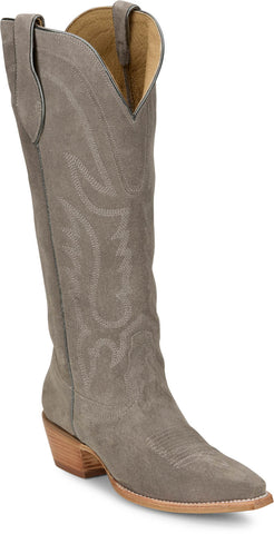 Tony Lama Womens Liz 15in Western Ash Suede Cowboy Boots