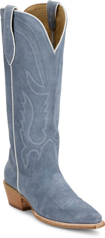 Tony Lama Womens Liz 15in Western Cornflower Suede Cowboy Boots