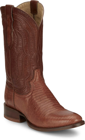 Tony Lama Mens Kirtland 12in Western Cognac Lizard Cowboy Boots