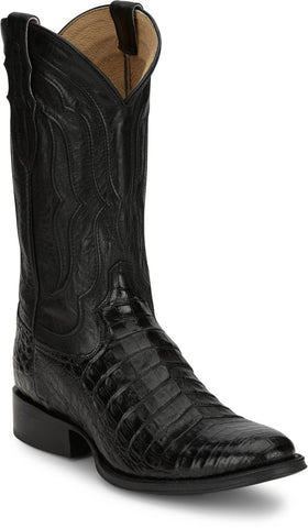 Tony Lama Mens Tremaine 12in Western Ebony Caiman Cowboy Boots