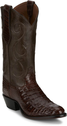 Tony Lama Mens Vicente 13in Western Chocolate Caiman Belly Cowboy Boots