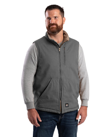 Berne Apparel Mens Heartland Sherpa-Lined Duck Slate 100% Cotton Vest
