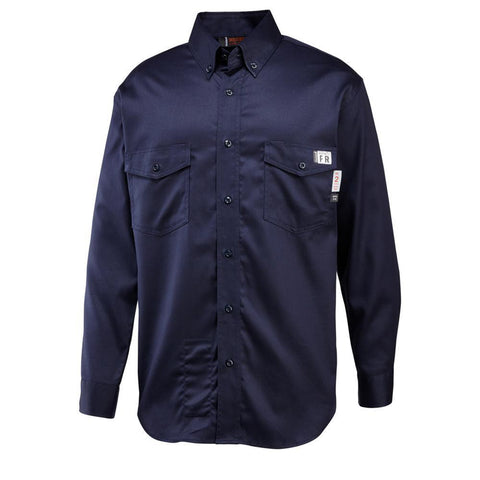 Wolverine Mens Navy Cotton Blend Firezero FR Twill L/S Shirt