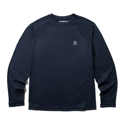 Wolverine Mens Dark Navy Polyester L/S Tactical Sun-Stop Eco Crew