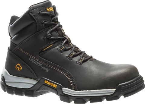 Wolverine Mens Black Leather Tarmac WP CT Reflective Work Boots