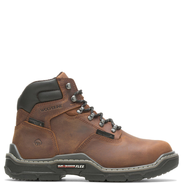 Wolverine Mens Peanut Leather Work Boots Raider 6in WP CM Met