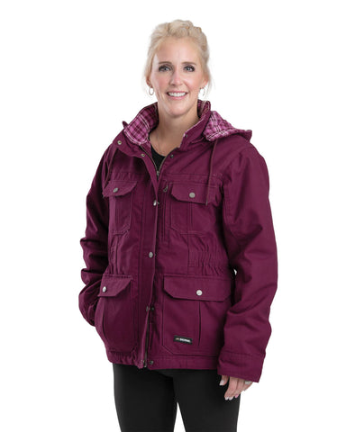 Berne Apparel Womens Softstone Duck Barn Plum 100% Cotton Jacket