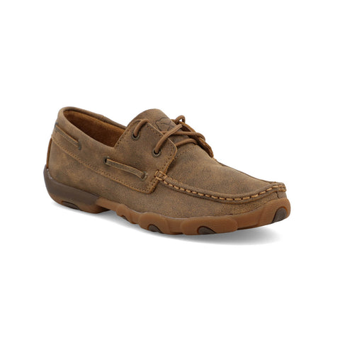 Twisted X Womens Driving Moc Bomber Leather Boat Shoes