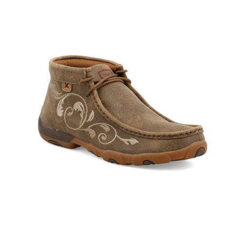 Twisted X Womens Driving Moc Scroll Bomber Leather Chukka Boots