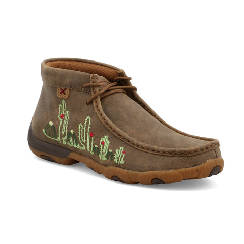 Twisted X Womens Driving Moc Cactus Bomber Leather Chukka Boots