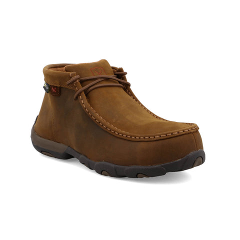 Twisted X Womens Chukka Driving Moc CT MetGuard Saddle Leather Work Boots