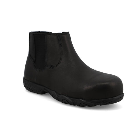 Twisted X Womens 4in Chelsea Driving Moc CT Antique Black Leather Work Boots