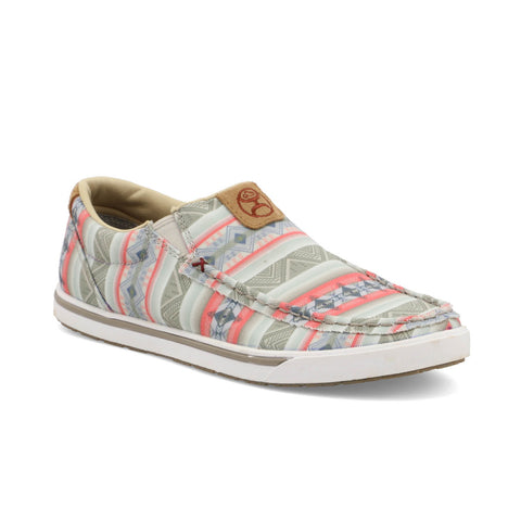 Twisted X Womens Hooey Loper Pink Multi Fabric Southwest Slip-On Shoes