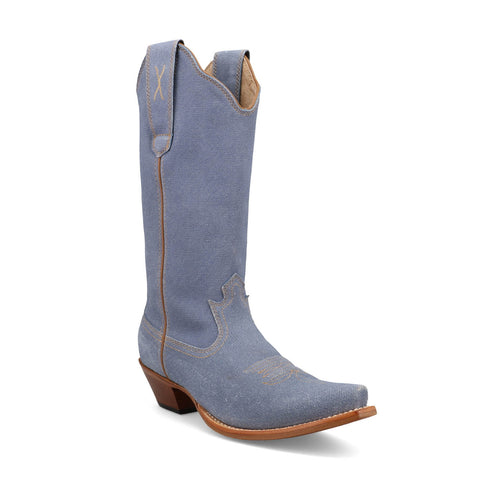 Twisted X Womens 13in Steppin Out Denim Blue Leather Cowboy Boots