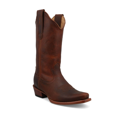Twisted X Womens 12in Tech X Rust Brown Leather Cowboy Boots
