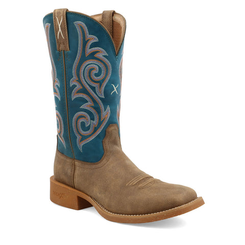 Twisted X Womens 11in Tech X Bomber/Stormy Blue Leather Cowboy Boots